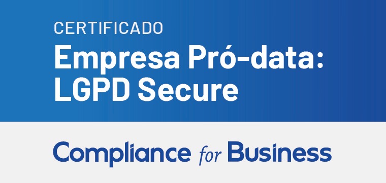 Certificado Empresa Pró-data: LGPD Secure — Compliance for Business